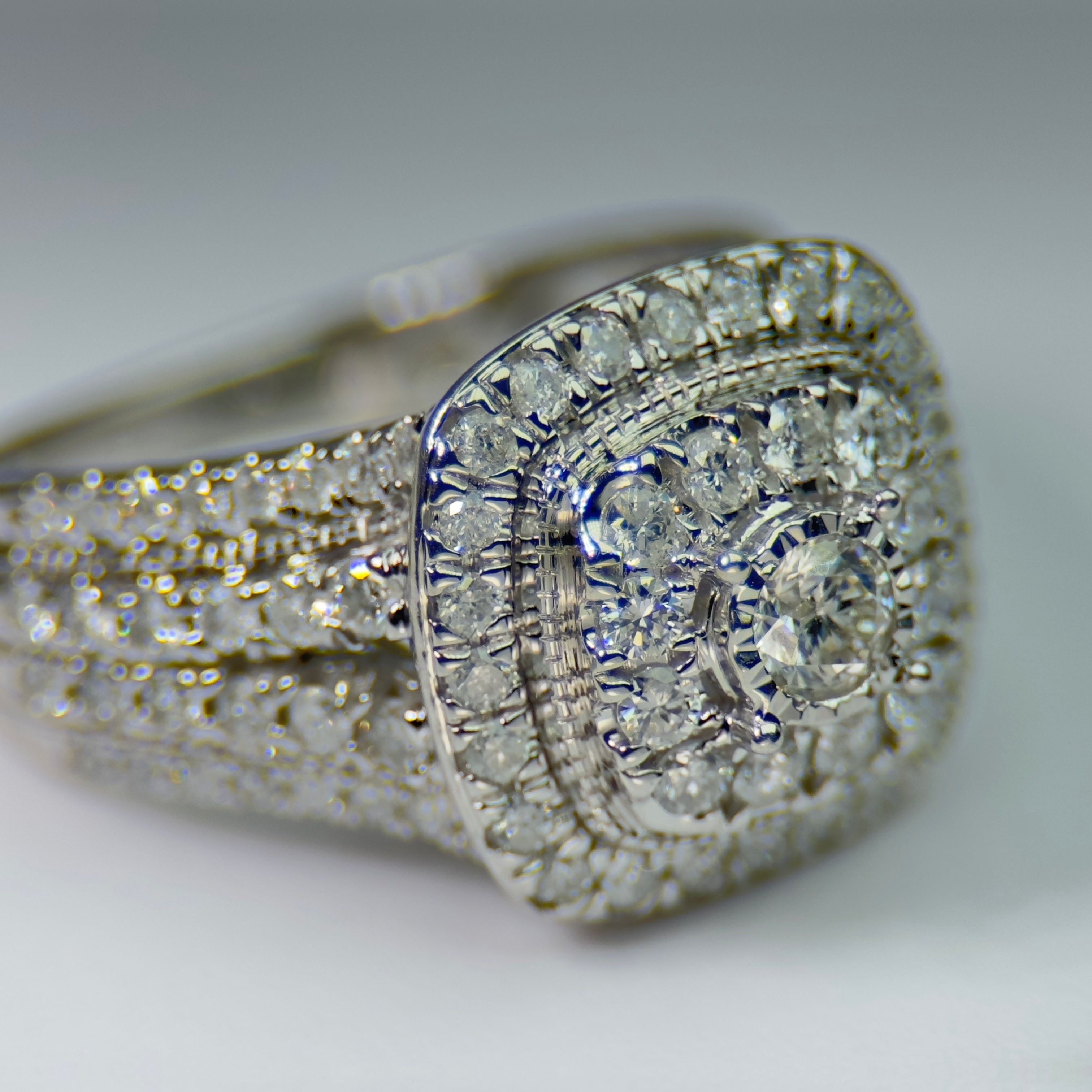 DR1040 - 10K White Gold - Cushion (Halo) - Diamond - Bridal Ring