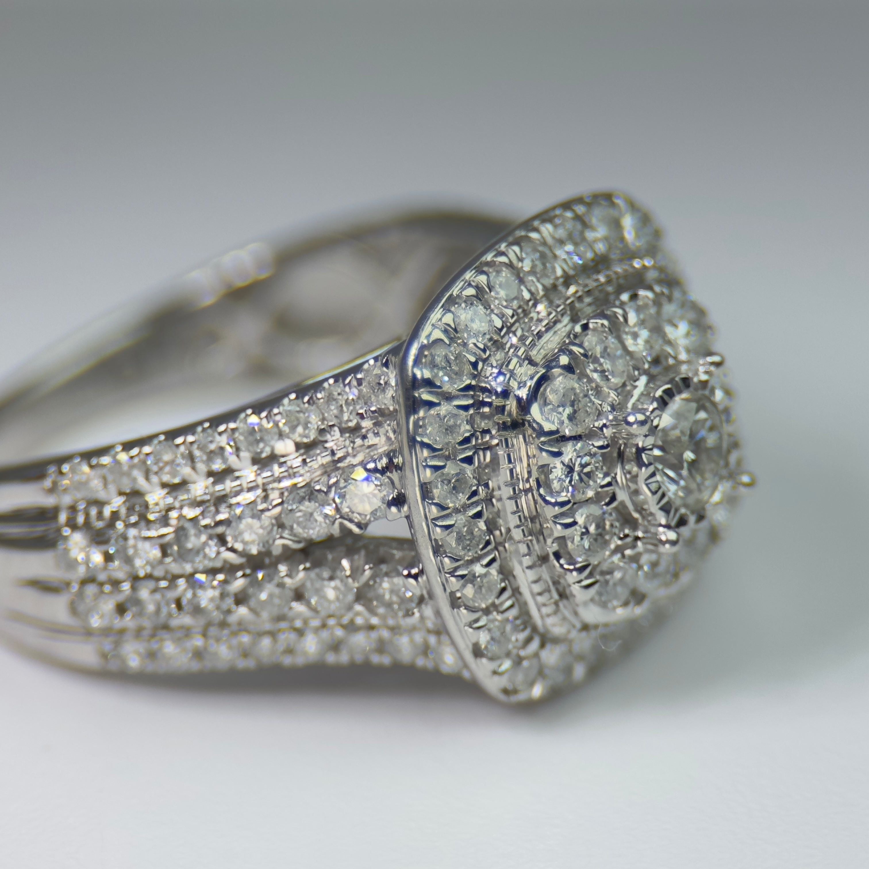 DR1040 - 10K White Gold - Cushion (Halo) - Diamond - Bridal Ring