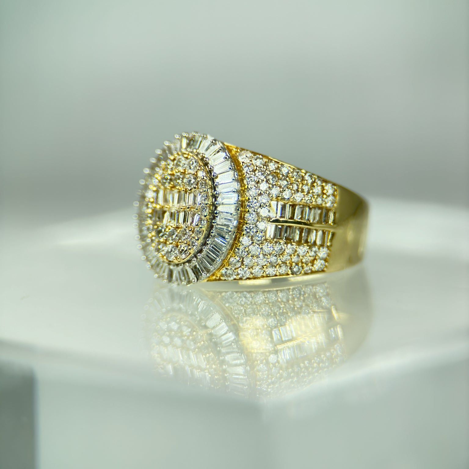 DR1198 - 14K Yellow Gold - Cushion - Diamond - Men's Diamond Rings