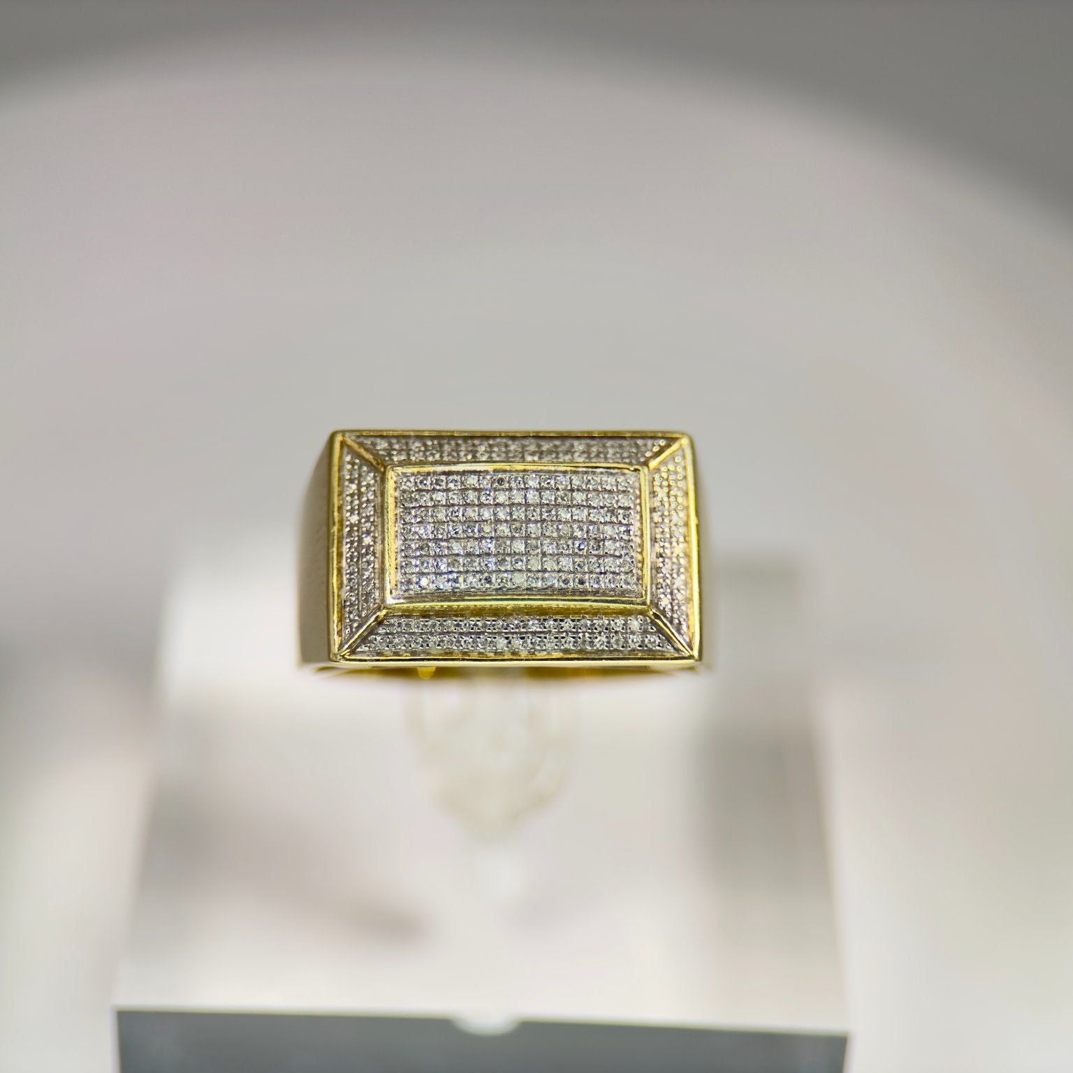 DR1199 - 10K Yellow Gold - Princess Pavé (Invisible)  - Diamond - Men's Diamond Rings