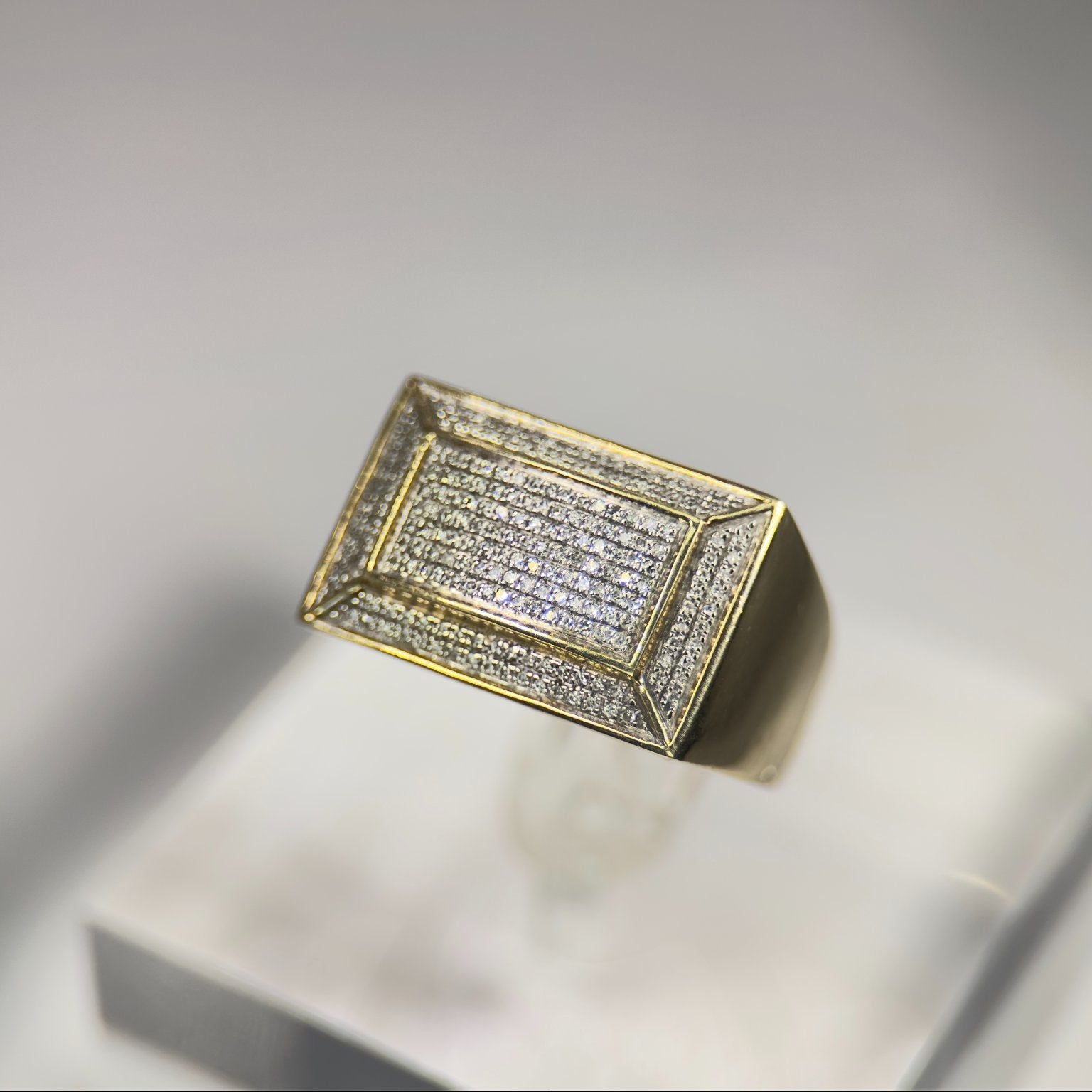 DR1199 - 10K Yellow Gold - Princess Pavé (Invisible)  - Diamond - Men's Diamond Rings