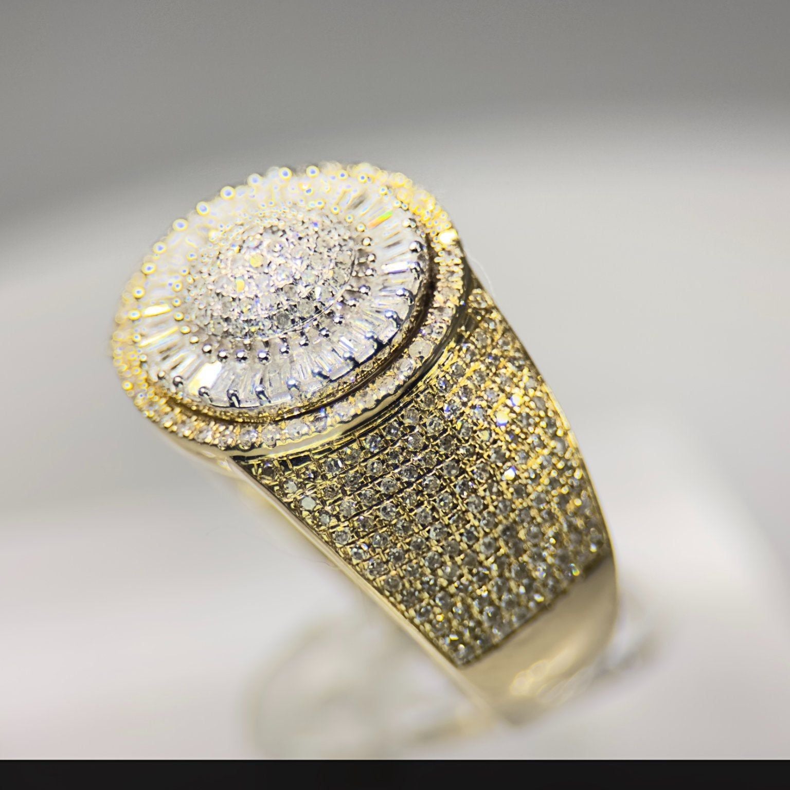 DR1210 - 10K Yellow Gold - Round - Diamond - Men's Diamond Rings