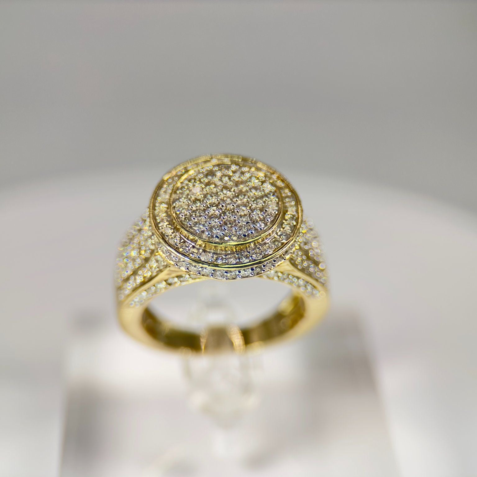 DR1213 - 10K Yellow Gold - Round - Diamond - Men's Diamond Rings