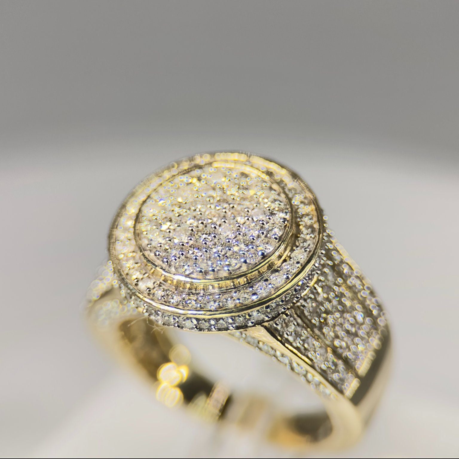 DR1213 - 10K Yellow Gold - Round - Diamond - Men's Diamond Rings