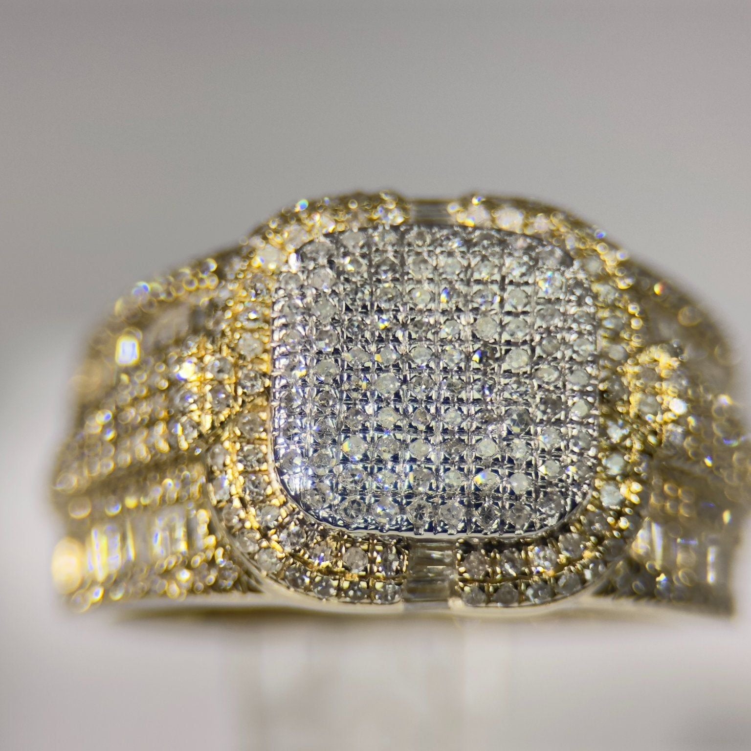 DR1219 - 10K Yellow Gold - Cushion - Diamond - Men's Diamond Rings