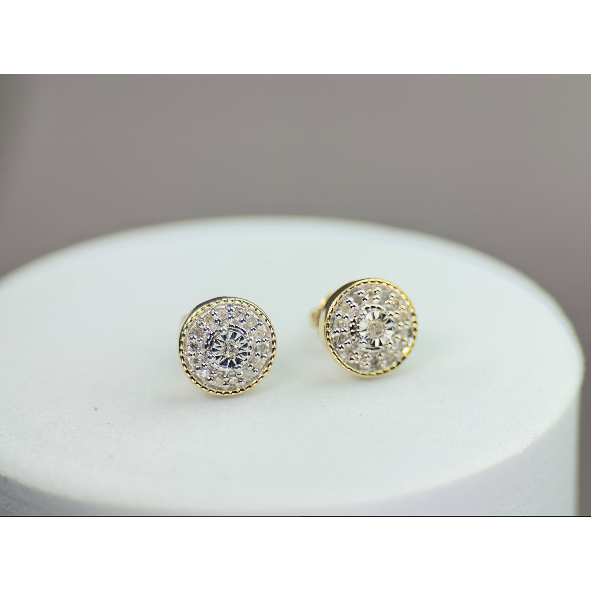 DR1238 - 10K Yellow Gold - Cushion - Diamond - Diamond Earrings