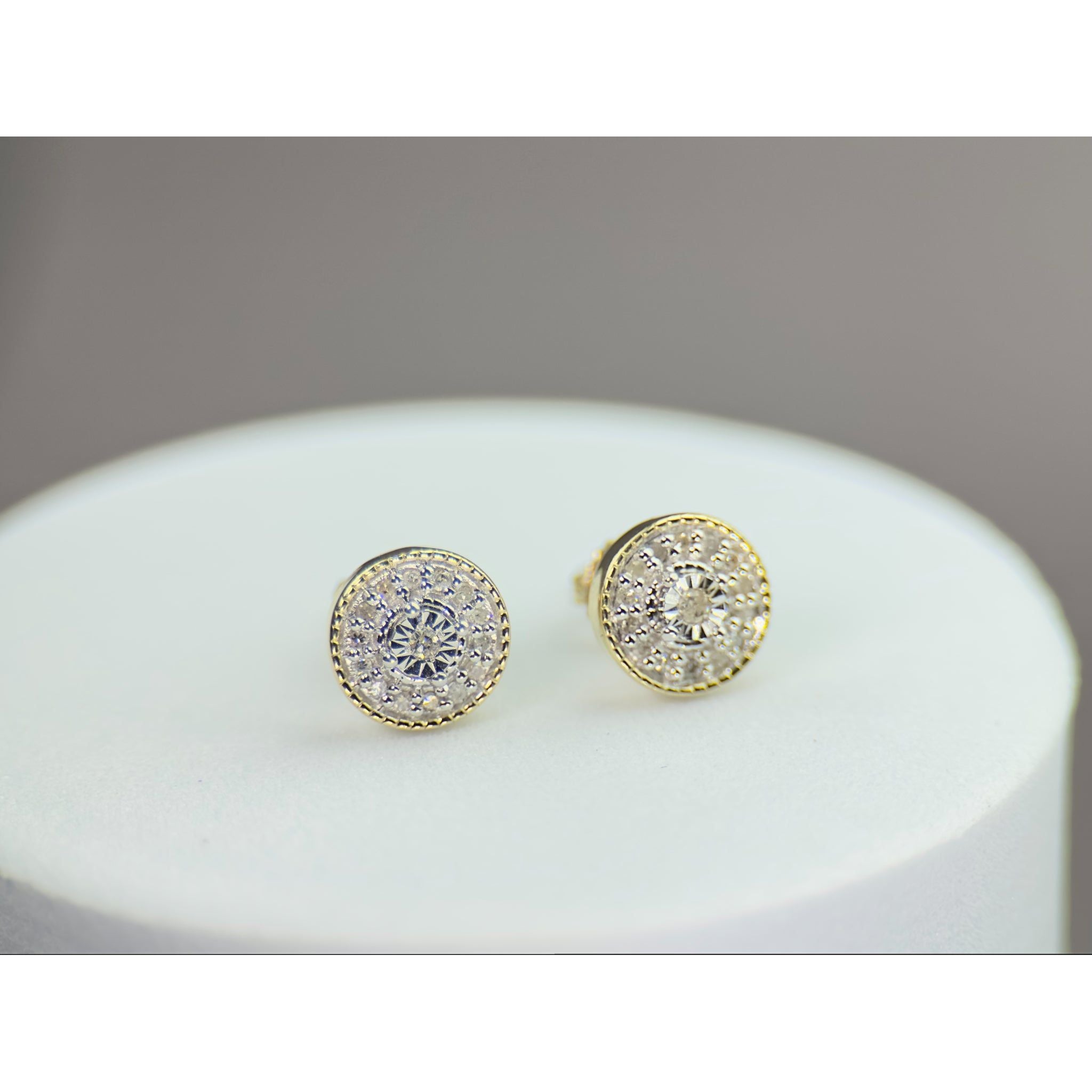 DR1238 - 10K Yellow Gold - Cushion - Diamond - Diamond Earrings