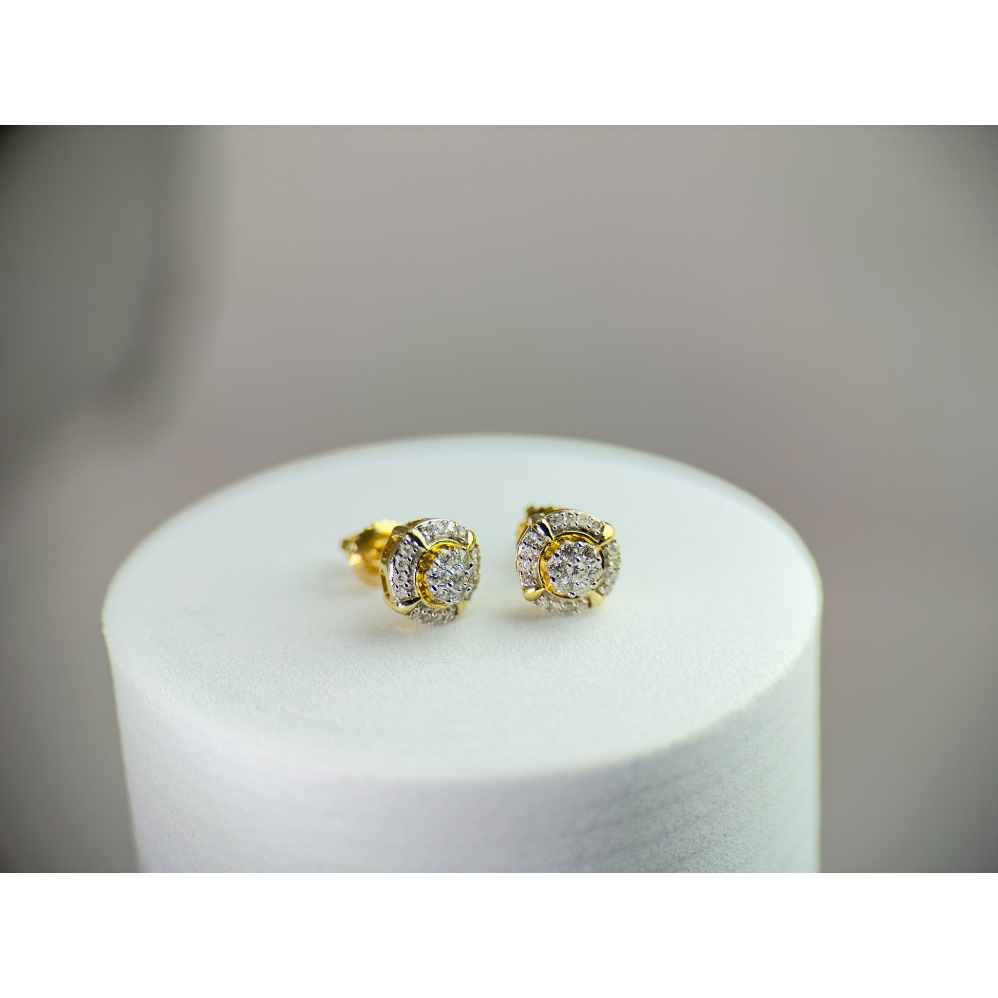 DR1282 - 10K Yellow Gold - Cushion - Diamond - Diamond Earrings