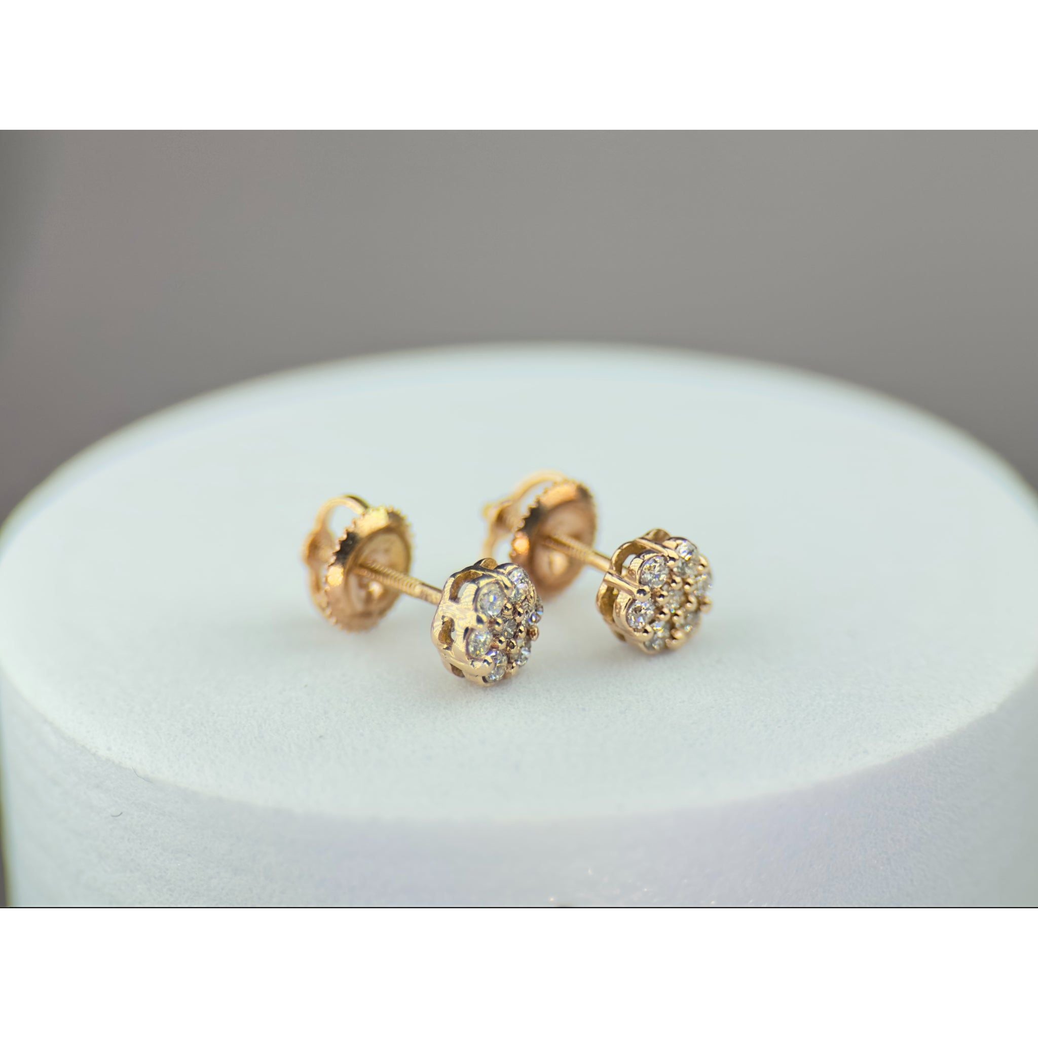 DR1506 - 14K Rose Gold - Diamond - Diamond Earrings