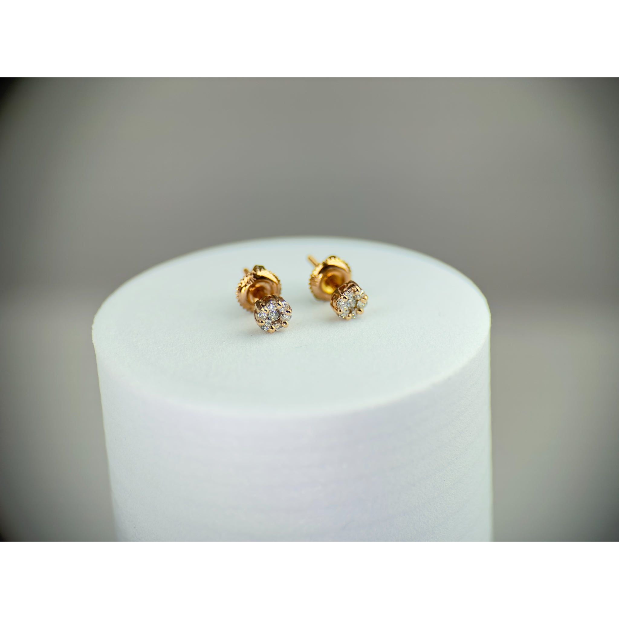 DR1507 - 14K Rose Gold - Diamond - Diamond Earrings