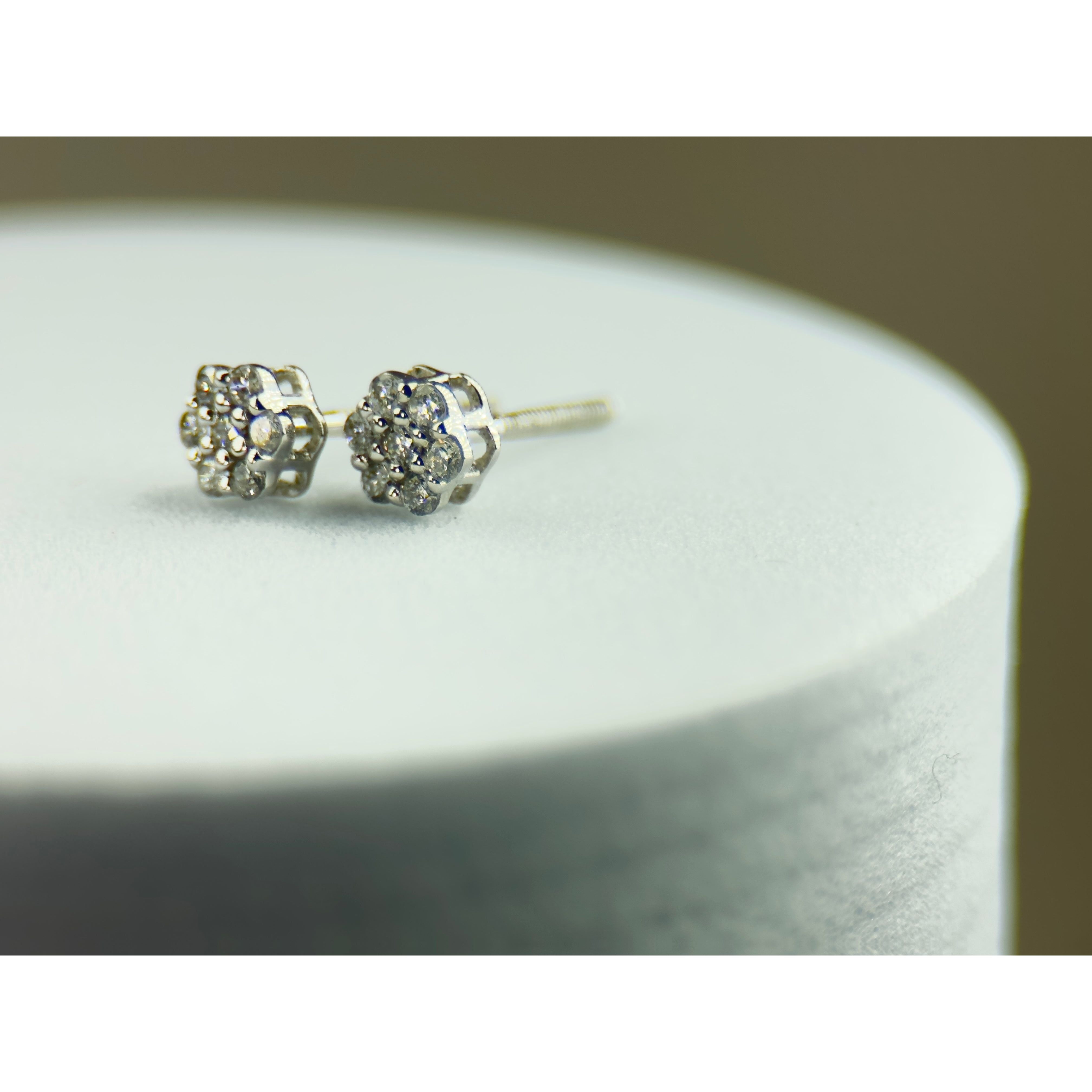 DR1510 - 14K White Gold - Diamond - Diamond Earrings