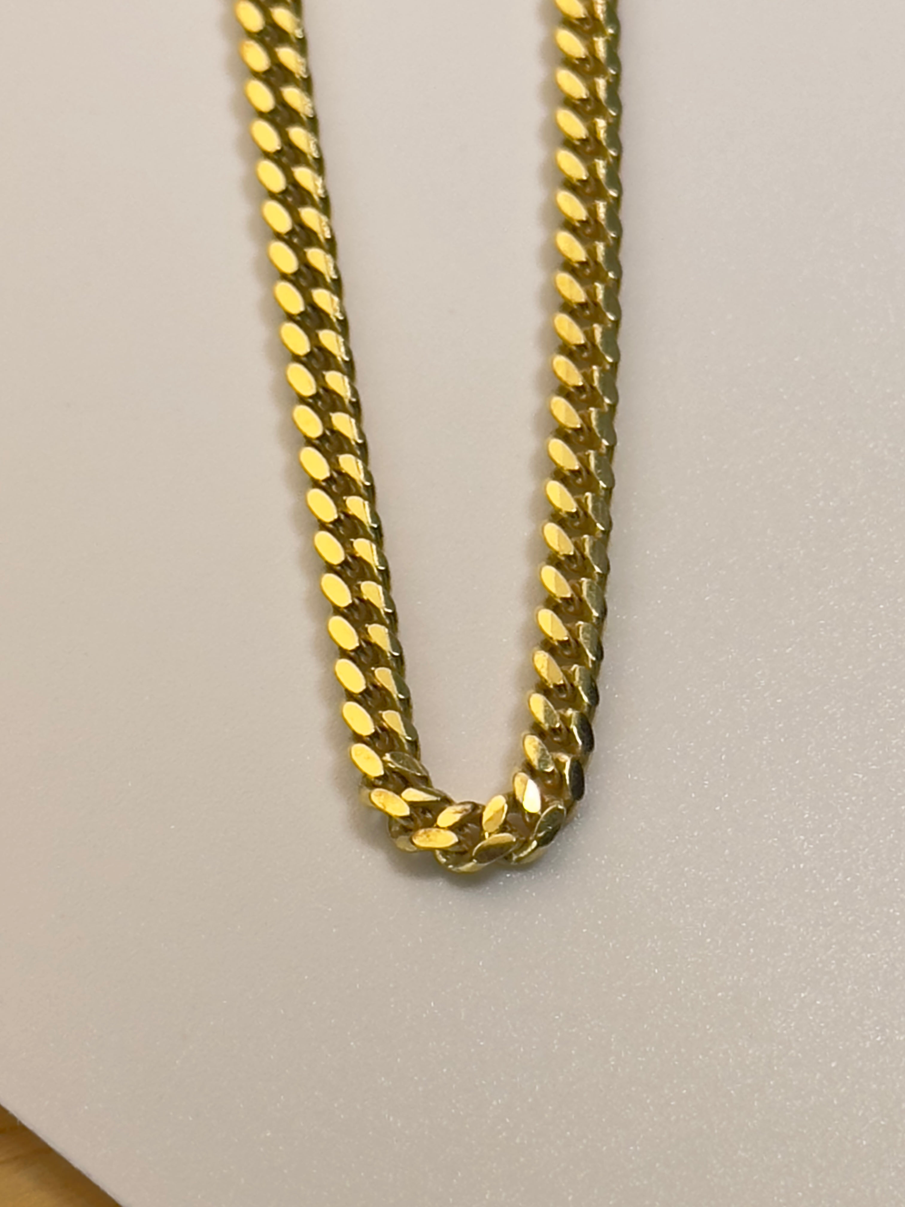 DR1661 - 925 Sterling Silver,14K YG Bonded - Men's Gold Chains - Miami Cuban