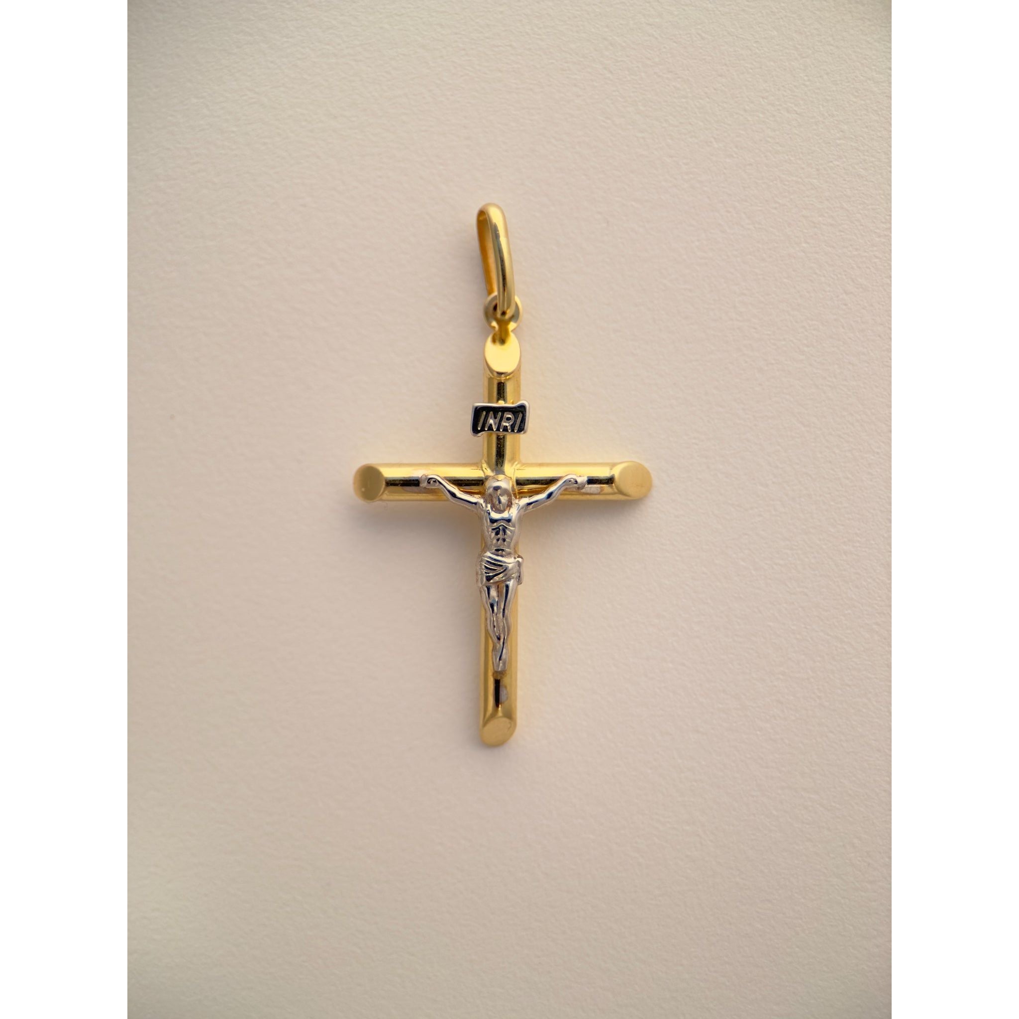 DR1875 - 14K White Gold,14K Yellow Gold - Gold Pendants - Crucifix