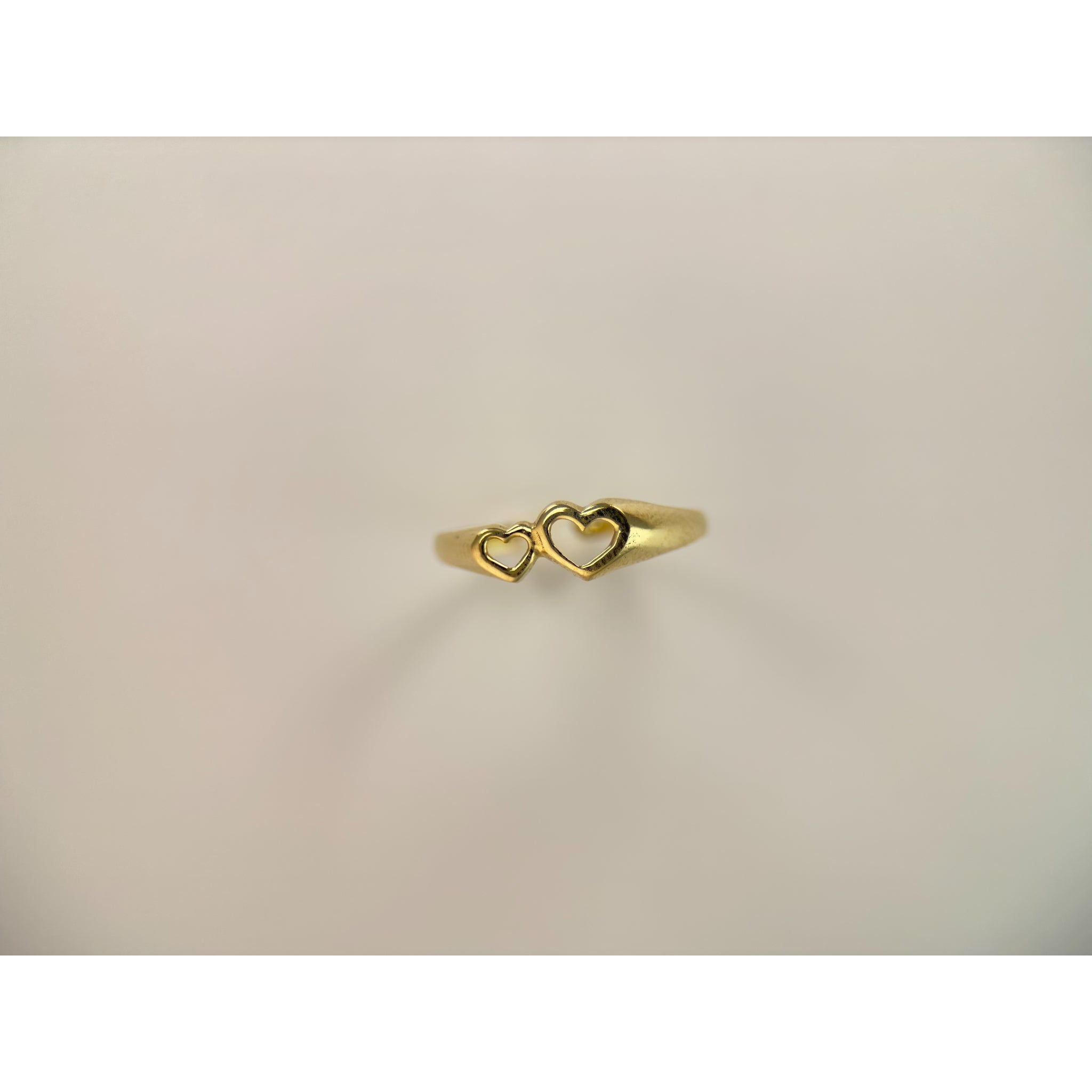 DR2004 - 14K Yellow Gold - Ladies Gold Rings - 2 hearts