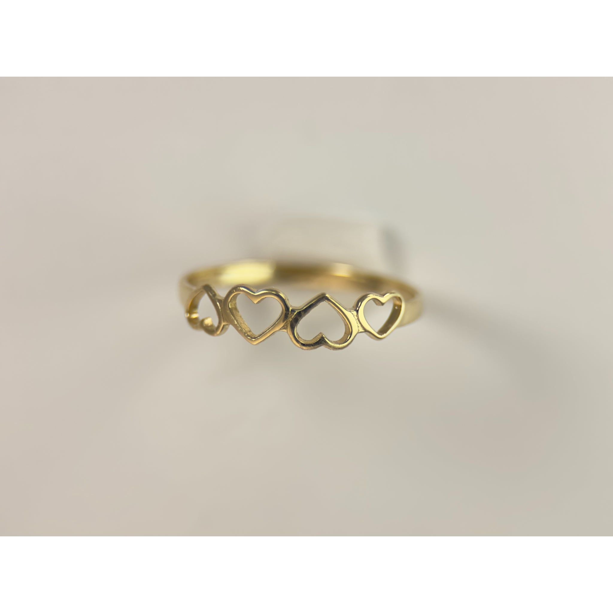 DR2014 - 14K Yellow Gold - Ladies Gold Rings - 3 Hearts