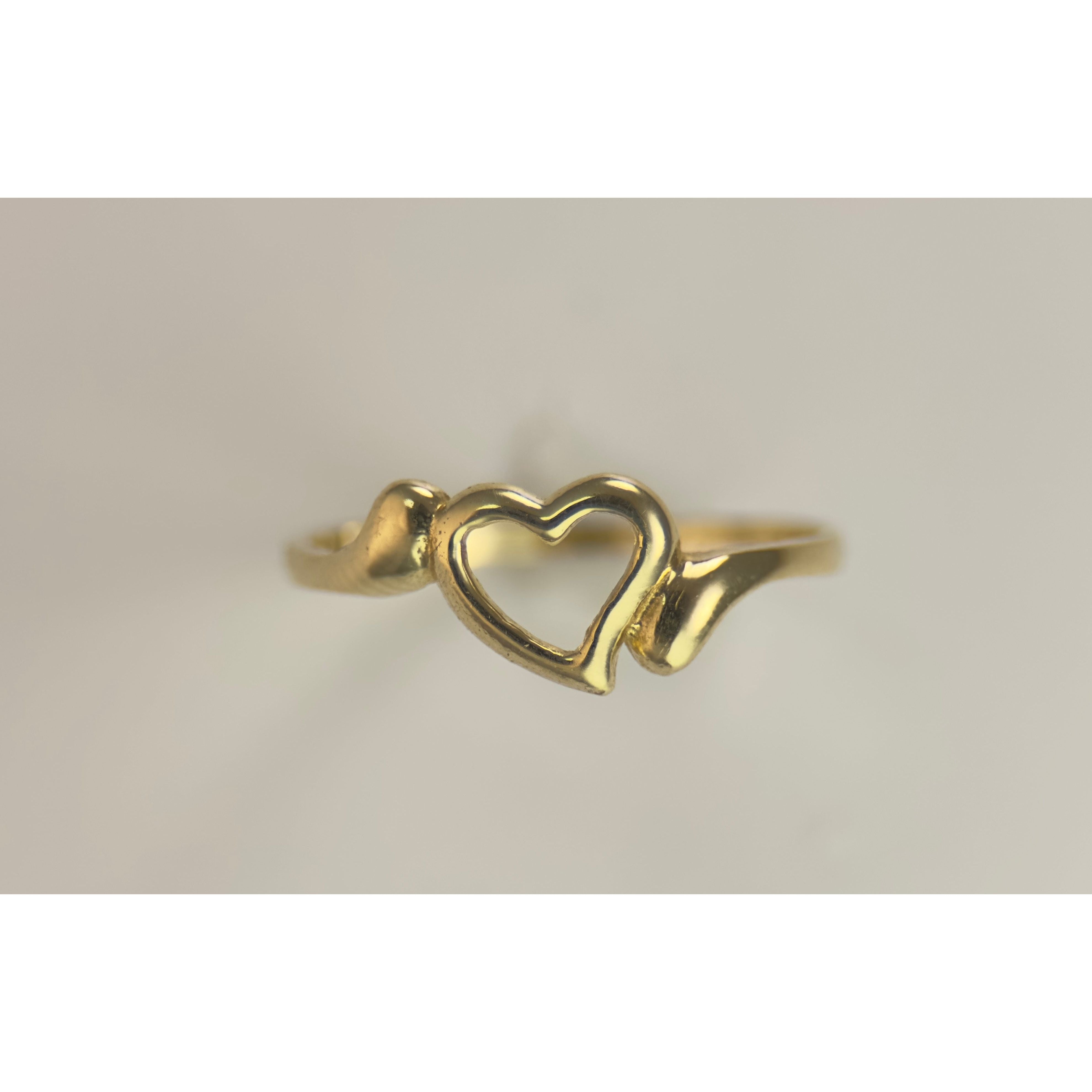 DR2019 - 14K Yellow Gold - Ladies Gold Rings - Heart