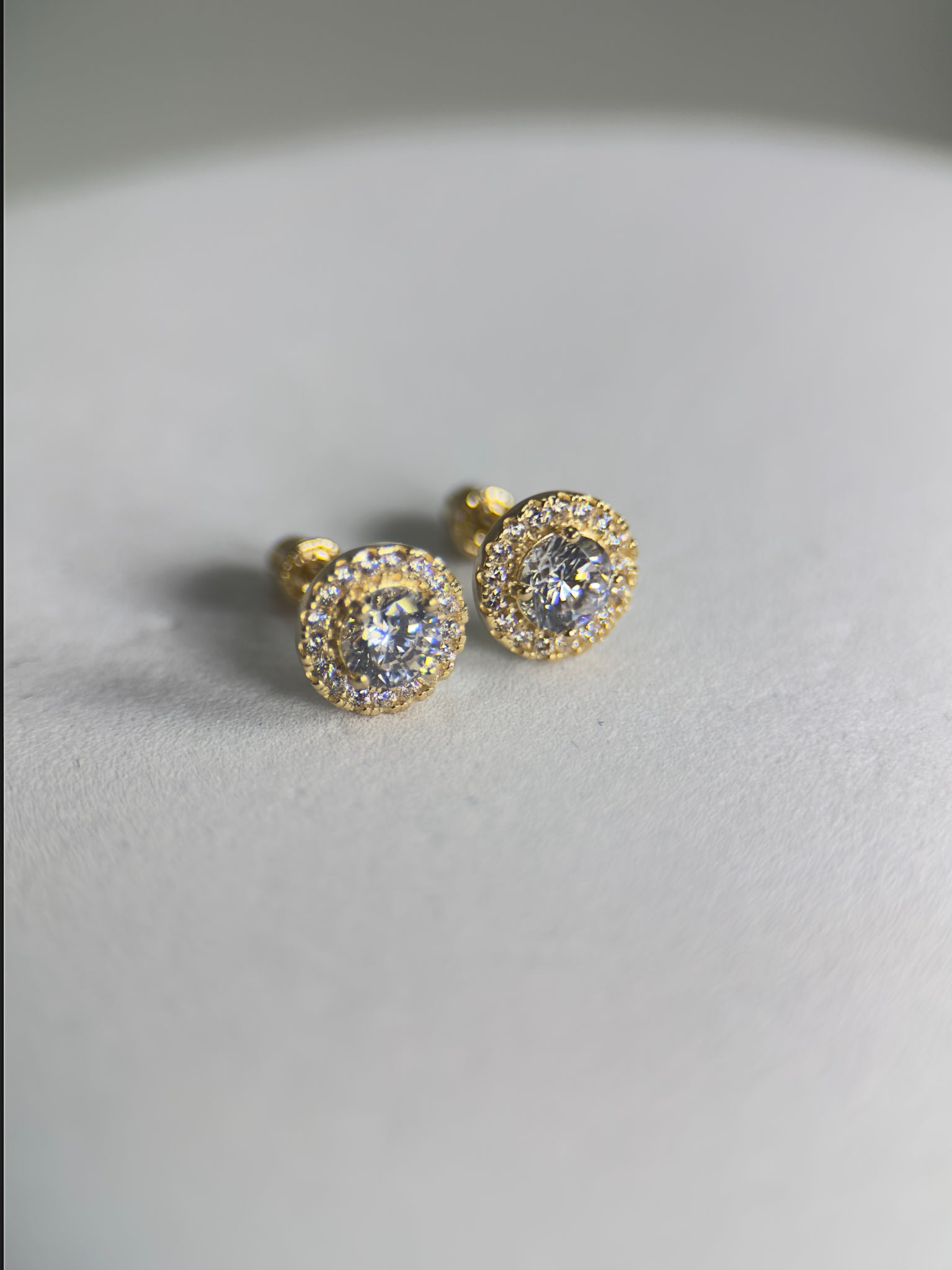 DR2357 - 14K Yellow Gold - Lab Created Stones - 14K Gold Studs