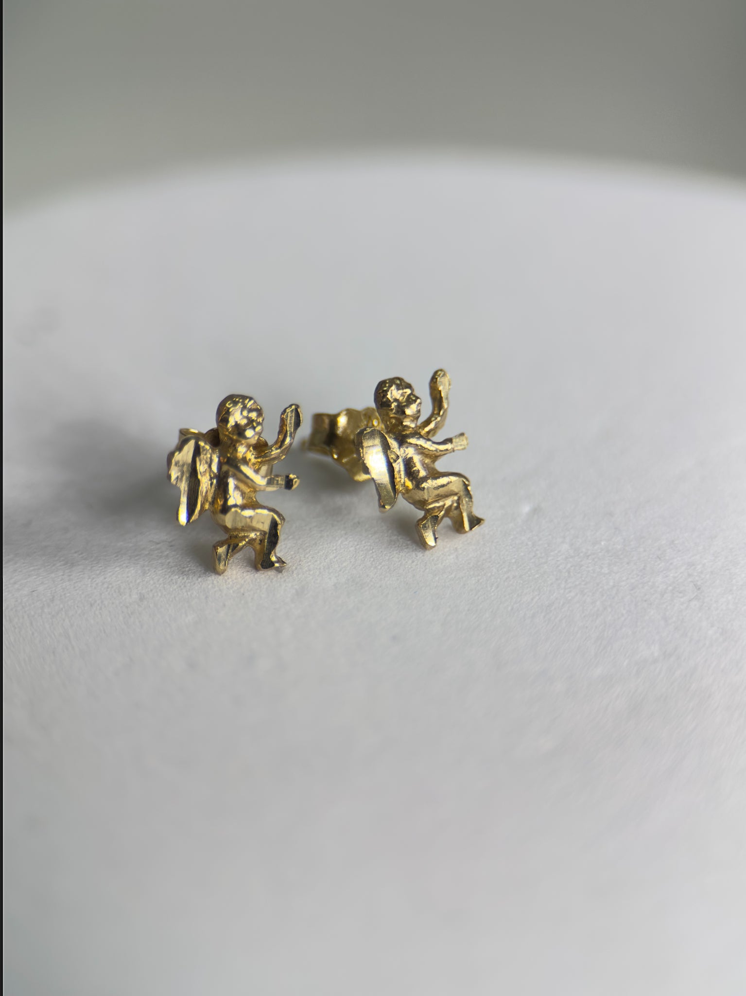 DR2366 - 14K Yellow Gold - 14K Gold Studs - Angels
