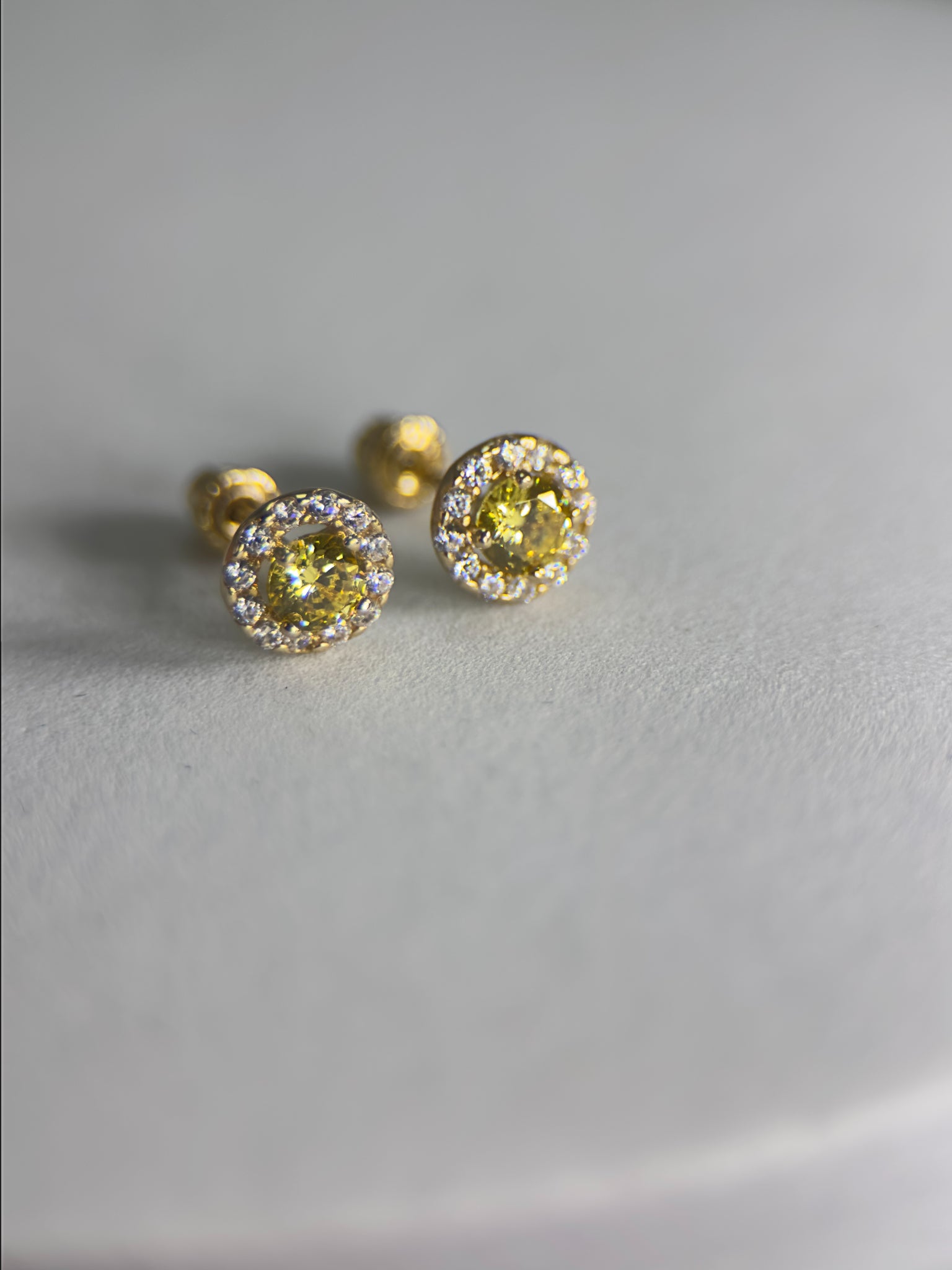 DR2381 - 14K Yellow Gold - Lab Created Citrine - 14K Gold Studs