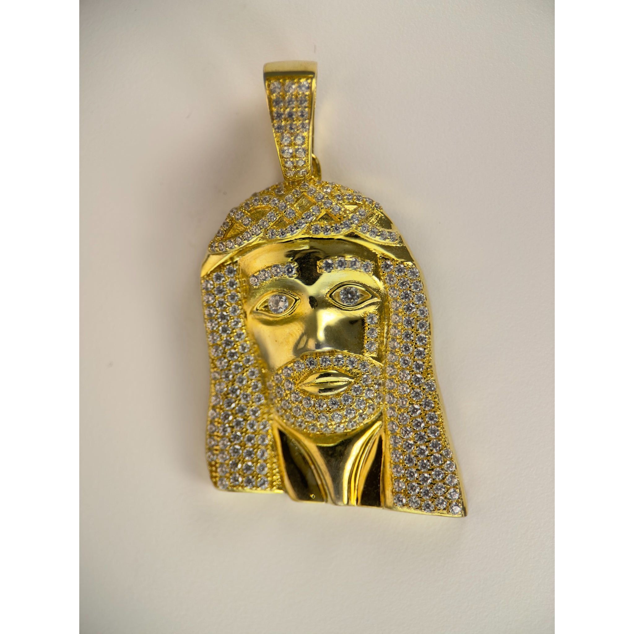 DR3162 - 925 Sterling Silver,14k Gold Bonded - Lab Created Stones - Pendant - Jesus Pendant