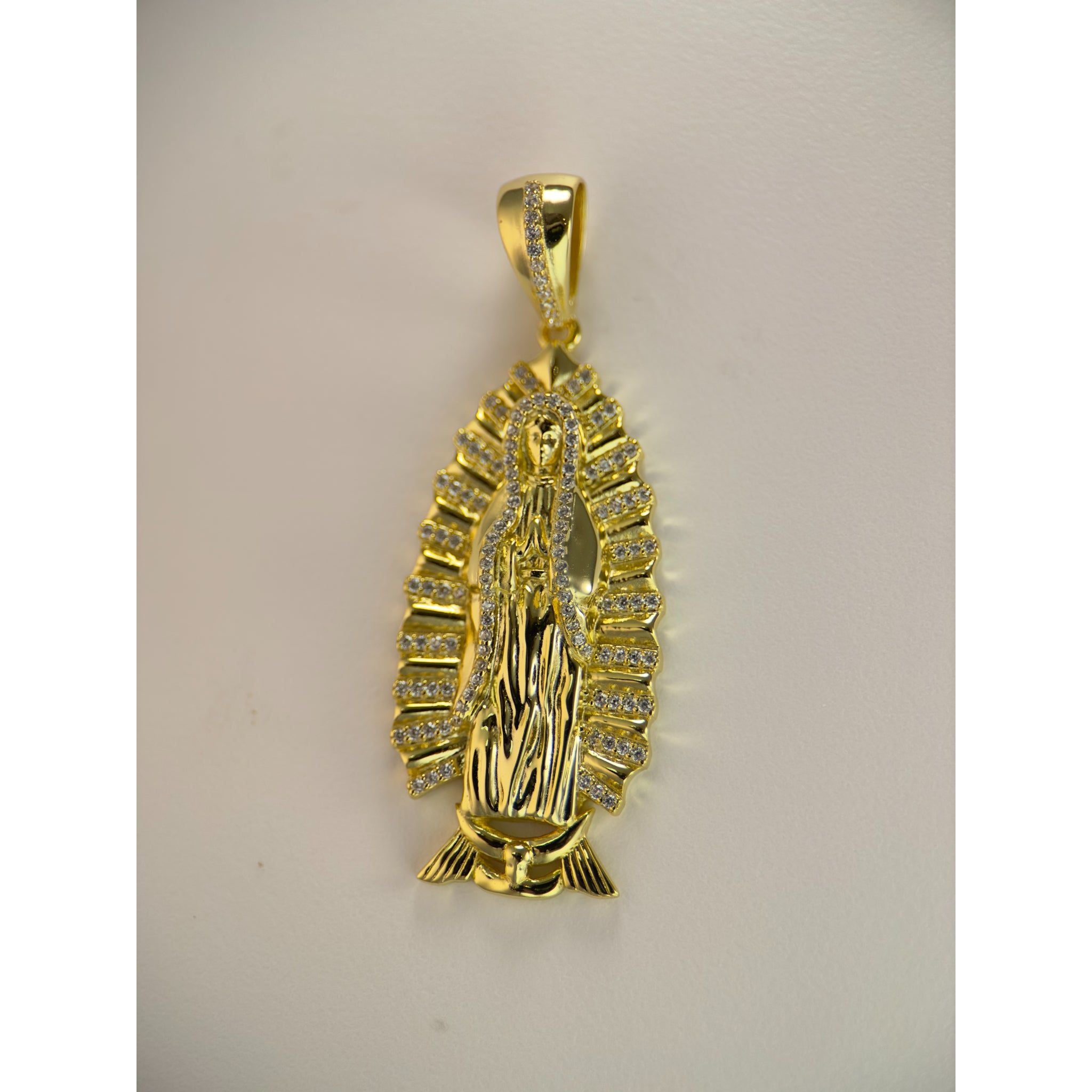 DR3172 - 925 Sterling Silver,14k Gold Bonded - Lab Created Stones - Pendant - Blessed Mother Pendant