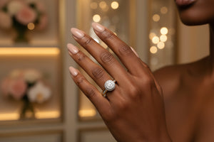 DR1020 - 14K Yellow Gold - Round (Halo) - Diamond - Bridal Ring