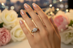 DR1070 - 14K Yellow Gold - Round (Halo) - Diamond - Bridal Ring