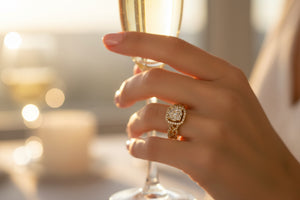 DR1080 - 14K Yellow Gold - Cushion (Halo) - Diamond - Bridal Ring