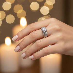 DR1099 - 14K White Gold - Round (Halo) - Diamond - Bridal Ring