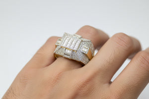 DR1193 - 10K Yellow Gold - Cushion - Diamond - Men's Diamond Rings