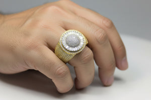 DR1210 - 10K Yellow Gold - Round - Diamond - Men's Diamond Rings