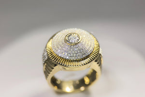 DR1218 - 10K Yellow Gold - Round (Micro Pave) - Diamond - Men's Diamond Rings