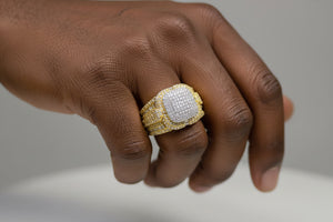 DR1219 - 10K Yellow Gold - Cushion - Diamond - Men's Diamond Rings