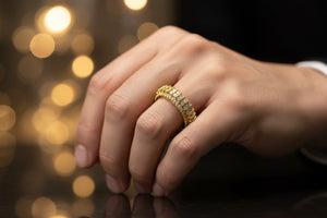 DR1224 - 14K Yellow Gold - Diamond - Men's Diamond Ring
