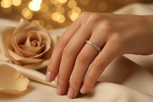 DR1432 - 14K Yellow Gold - Round - Diamond - Ladies Diamond Bands