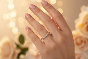 DR1425 - 14K Yellow Gold - Round - Diamond - Ladies Diamond Bands