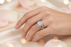 DR1018 - 14K Yellow Gold - Cushion (Halo) - Diamond - Bridal Ring