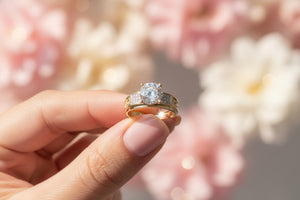 DR1411 - 14K Yellow Gold - Round - Diamond - Bridal Ring