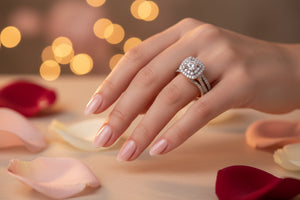 DR1009 - 14K Yellow Gold - Square (Halo) - Diamond - Bridal Ring