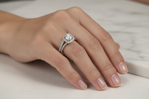 DR1084B - 14K Yellow Gold - Round (Halo) - Diamond - Bridal Ring