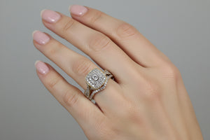 DR1013 - 14K Yellow Gold - Cushion (Halo) - Diamond - Bridal Ring