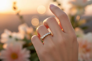 DR1030 - 14K Yellow Gold - Round - Diamond - Ladies Diamond Bands