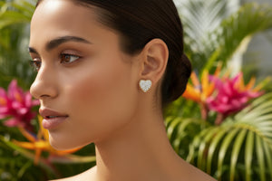 DR1536 - 10K Yellow Gold - Heart - Diamond - Earrings