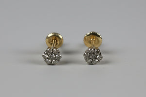 DR1295 - 10K Yellow Gold - Chocolate Diamond - Diamond Earrings